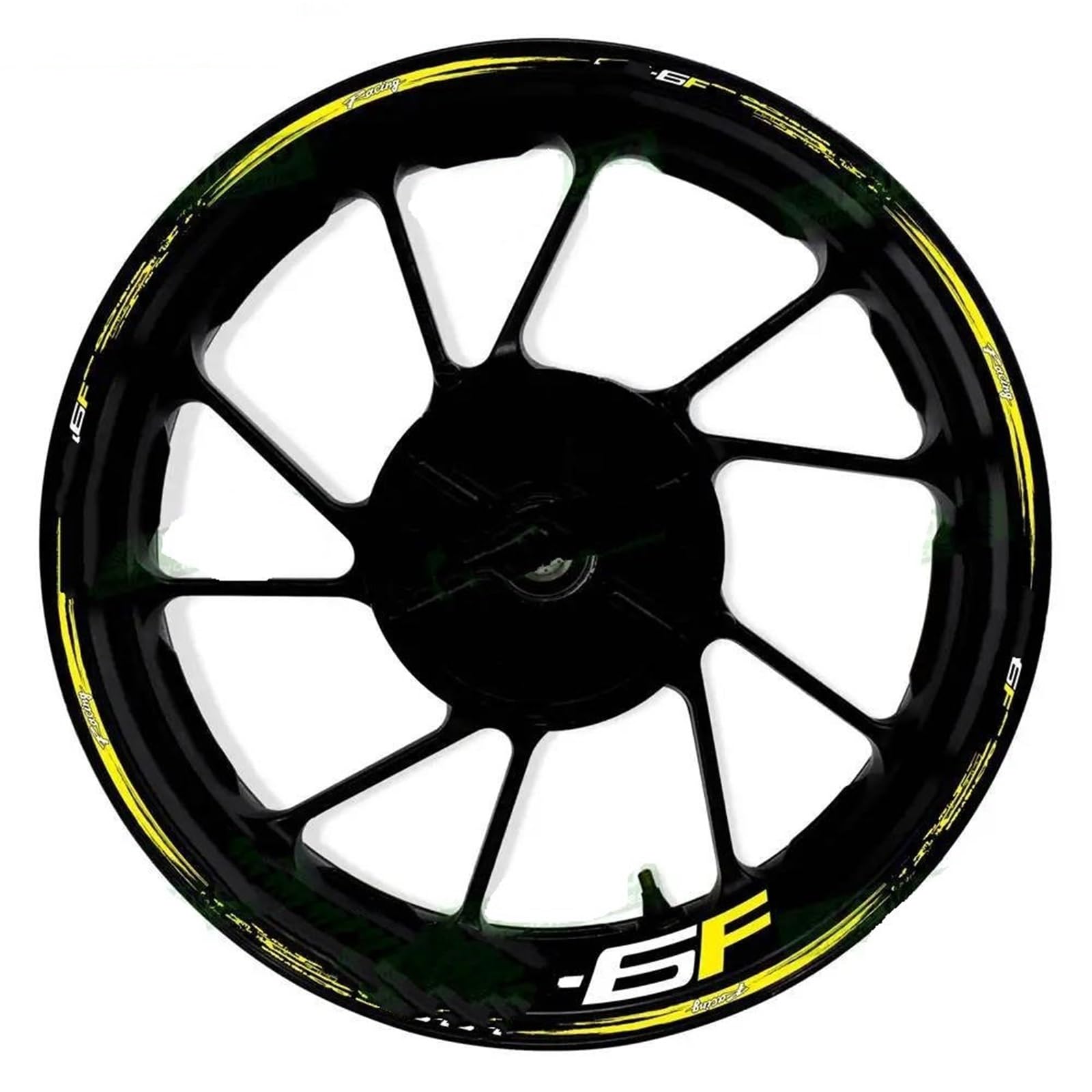 Reflective Motorcycle 17 Inch Front and Rear Wheel Stickers Fairing Hub Decals for Kawasaki for ER-6F for ER6F(Color19)