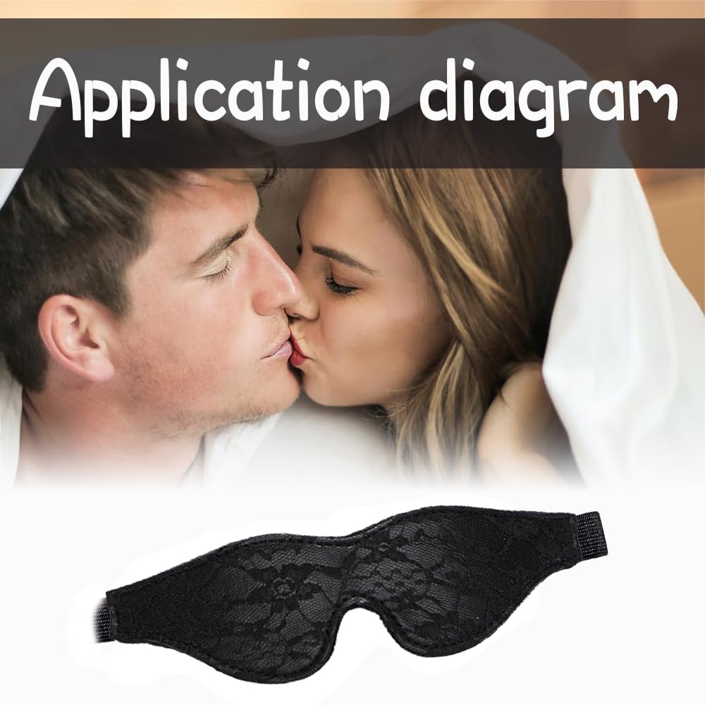 NIhtian Satin Eye Mask, Soft Comfortable Silk Sleeping Cover Blindfold Tie for Valentine's Day Gift - Image 4