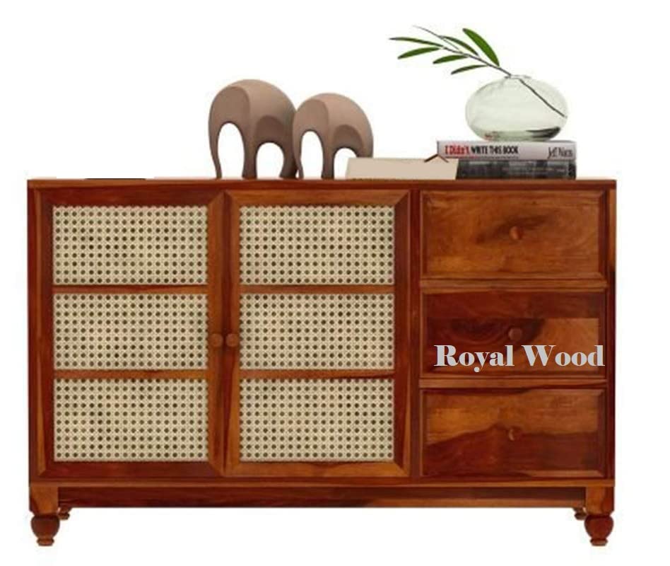 Royal Wood Sheesham Wood Handicrafts Furniture Chest of Storage Drawers with Net Finish for Living Room Bedroom Hall Home Office and Multipurpose Use-image-30