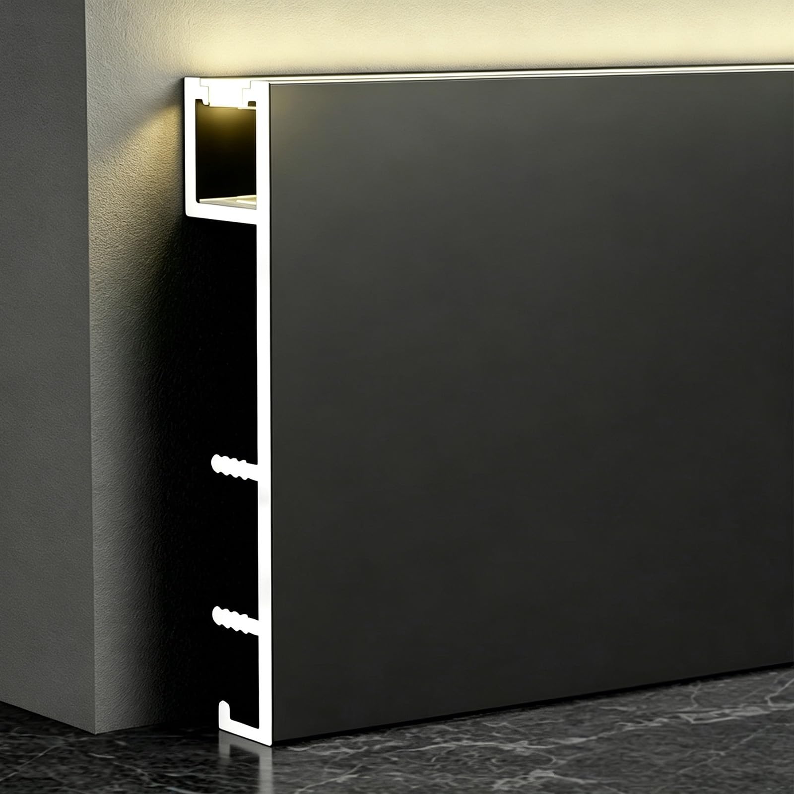 LZMZMQ Stuckleisten Decke LED Led-Sockelleistenleiste Zum Zuschneiden, Wandleistenprofile