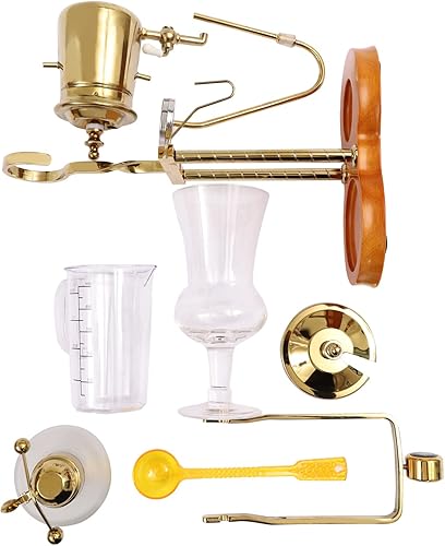 Miniatura 5 de LOYALHEARTDY Juego de cafetera sifón, 4 tazas de café con sifón manual retro, juego de cafetera con sifón con equilibrio familiar, cafetera belga de