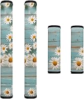 Vista 17 de Decoración de cocina con estampado de flores azules para interiores, 4 accesorios para manijas de puerta, fundas duraderas para manijas