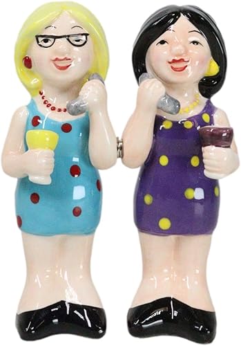 Ebros Gift Juego de salero y pimentero de cerámica para fiestas, amigos falsos, amigos, vino y quejumbros juego de figuritas para fiesta, cocina, disponible en Yaxa Colombia