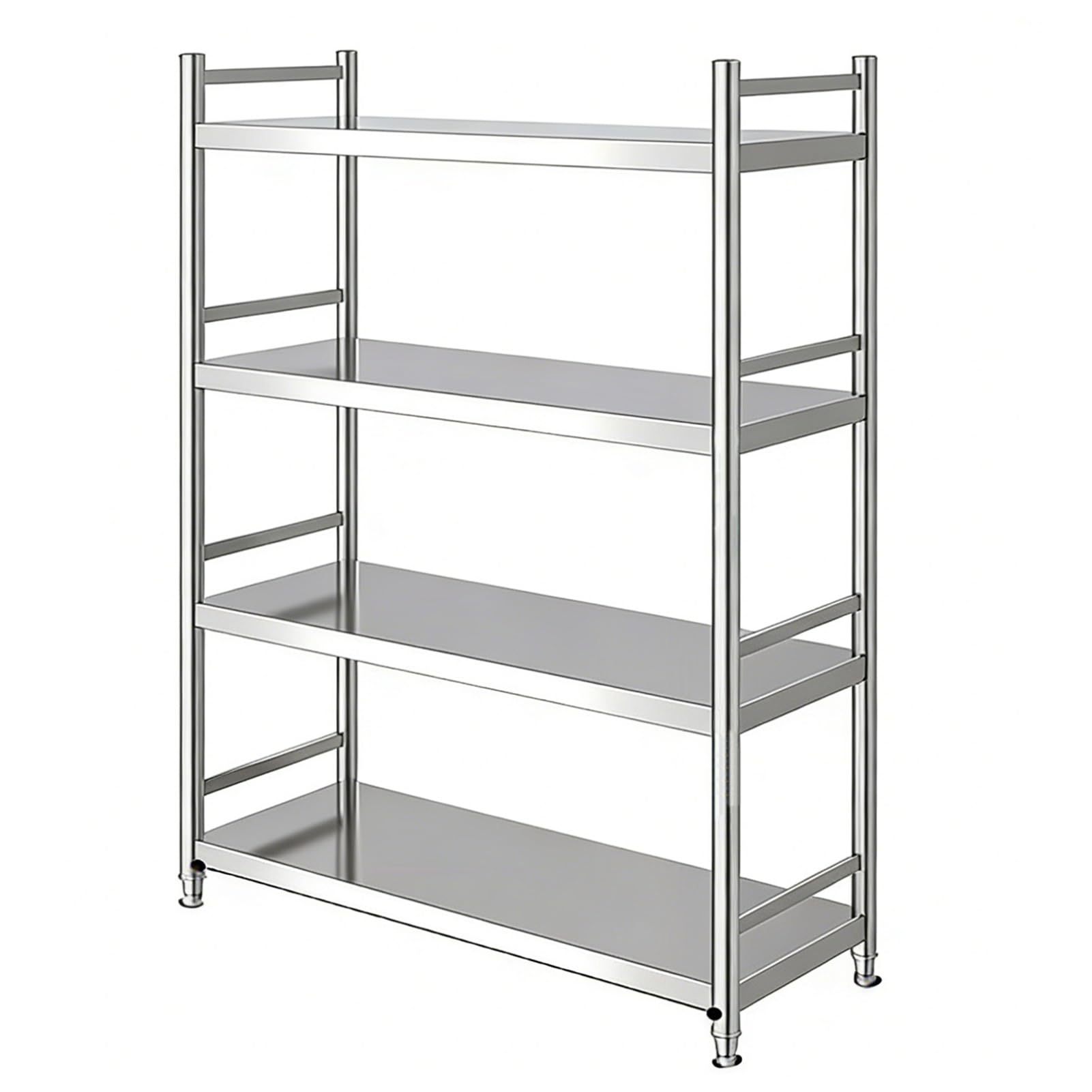 Scaffale a 4 ripiani, in acciaio inox, per garage, resistente, per ufficio, cucina, camera da letto, balcone, garage, 80 x 35 x 150 cm