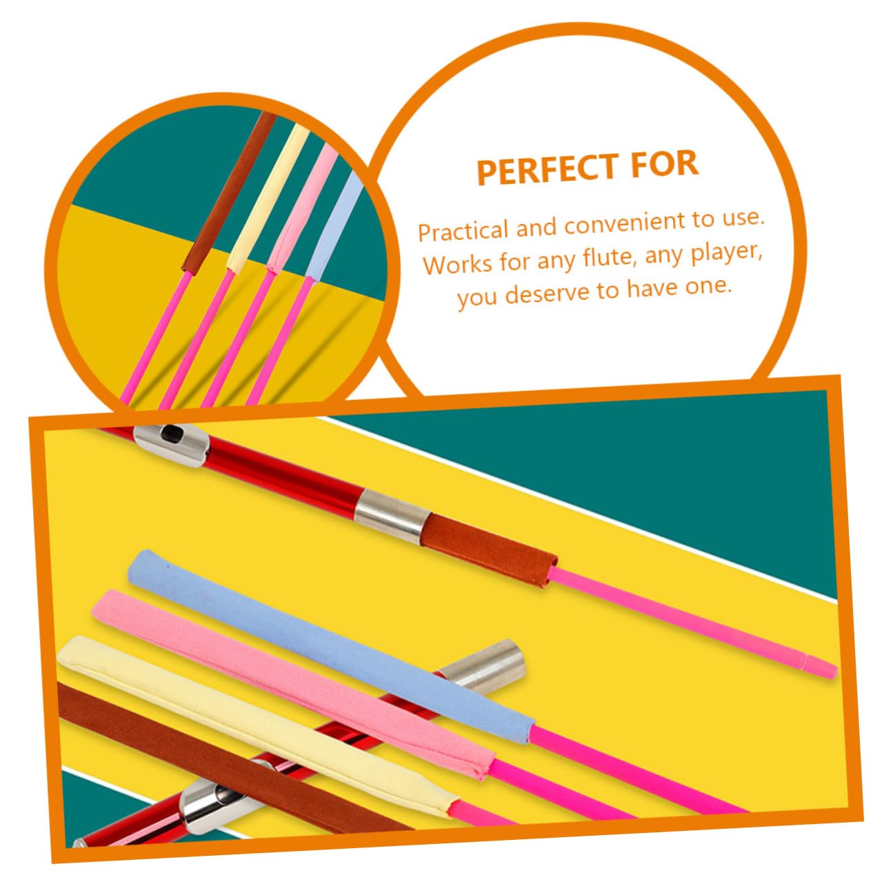 ifundom Cleaning Rod for Flute Clarinet Made of Rubber Easy to Clean Essential Instrument Part