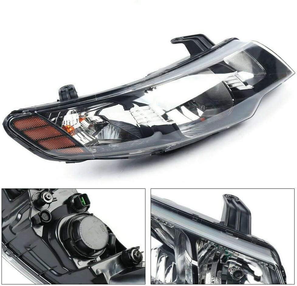 Halogen Headlights Assembly For Kia Forte/Forte Koup LX EX 2010 2011 2012 2013, Passenger and Driver Side Front Headlamps Left&Right Side Headlights