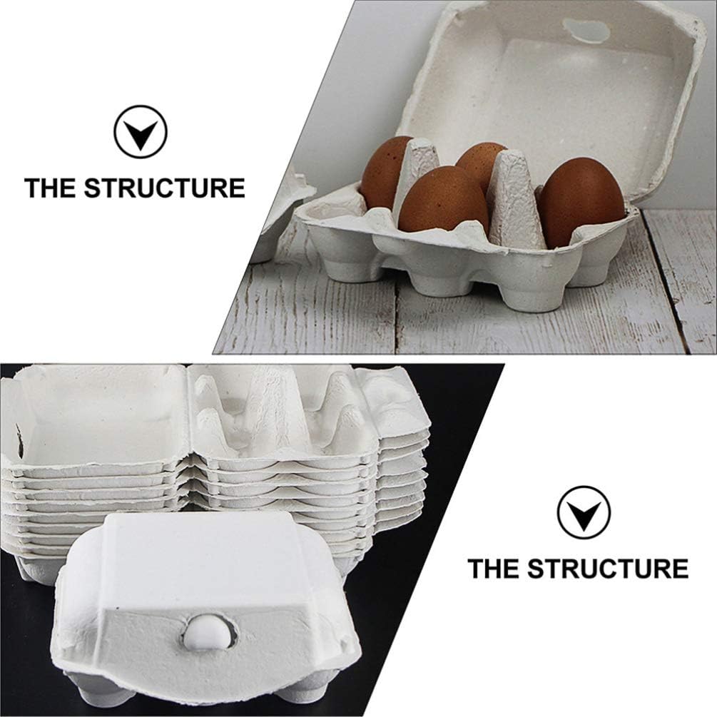 1 Set 20pcs Pulp Egg Tray Paper Egg Tray Egg Holder Bulk Holds Blank Beer Coolers Egg Filler Flats Egg Carton Flats Farm Egg Holder Egg Keeper 6- Refrigerator Portable (Light Grey 10pcs
