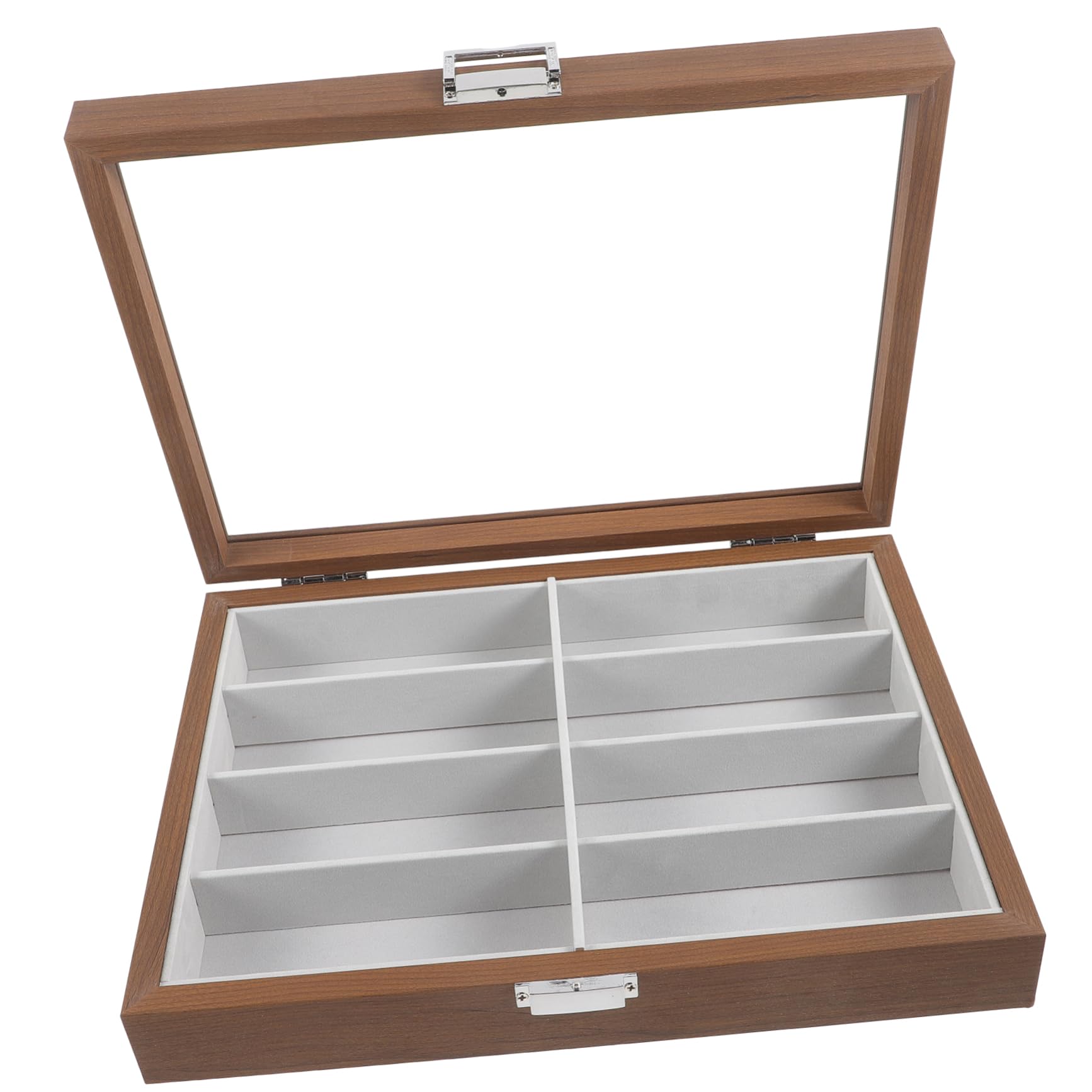 Organizador de Gafas de Madera 8 Slot Fieltro para Guardar Gafas
