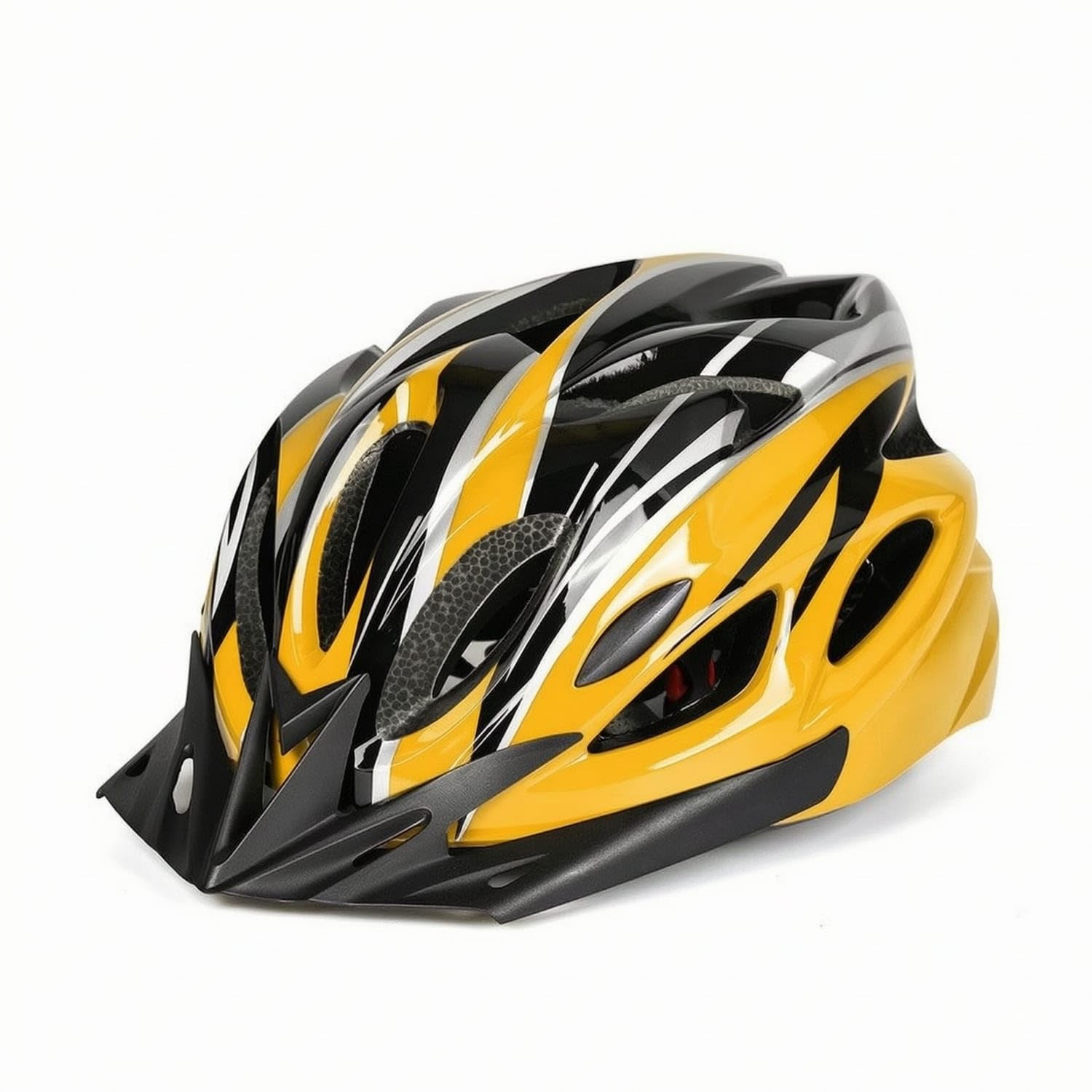 Ventilated Adult Cycle Helmet Aerodynamic Cycle Helmet with Adjuster Lightweight Adjustable for Adults, Cyclists, Commuting, Yellow Black-image-6