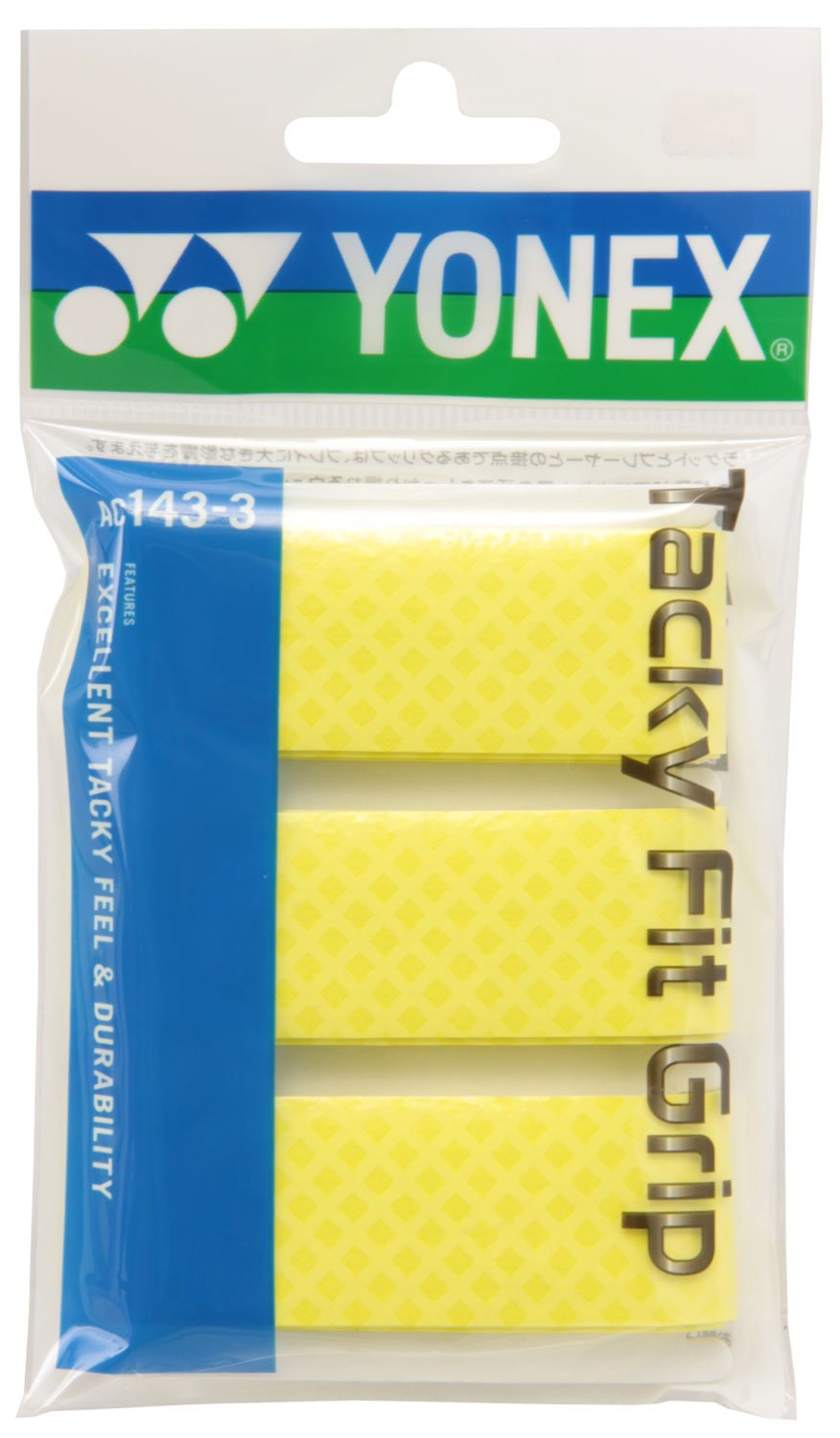 YONEXTacky Fit Grip Ac143-3 (3 Wraps) Flash Yellow (Ac143-3flyf)