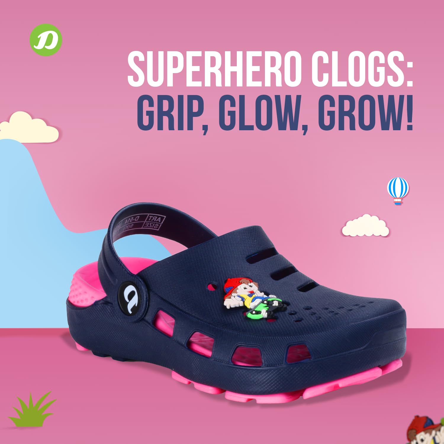 DOCTOR EXTRA SOFT Unisex-Child Kids Classic Ultra Soft Clogs/Sandals with Adjustable Back Strap| Comfortable & LightWeight| Stylish & Anti-Skid| Indoor & Outdoor Casual Sports Mules Boys & Girls D-514 1