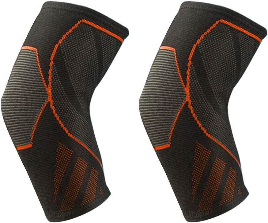 1 Pair Compression Elbow Support Pads Elastic Brace for Men Women Basketball Volleyball Fitness Protector Arm Sleeves(Blue,XL)