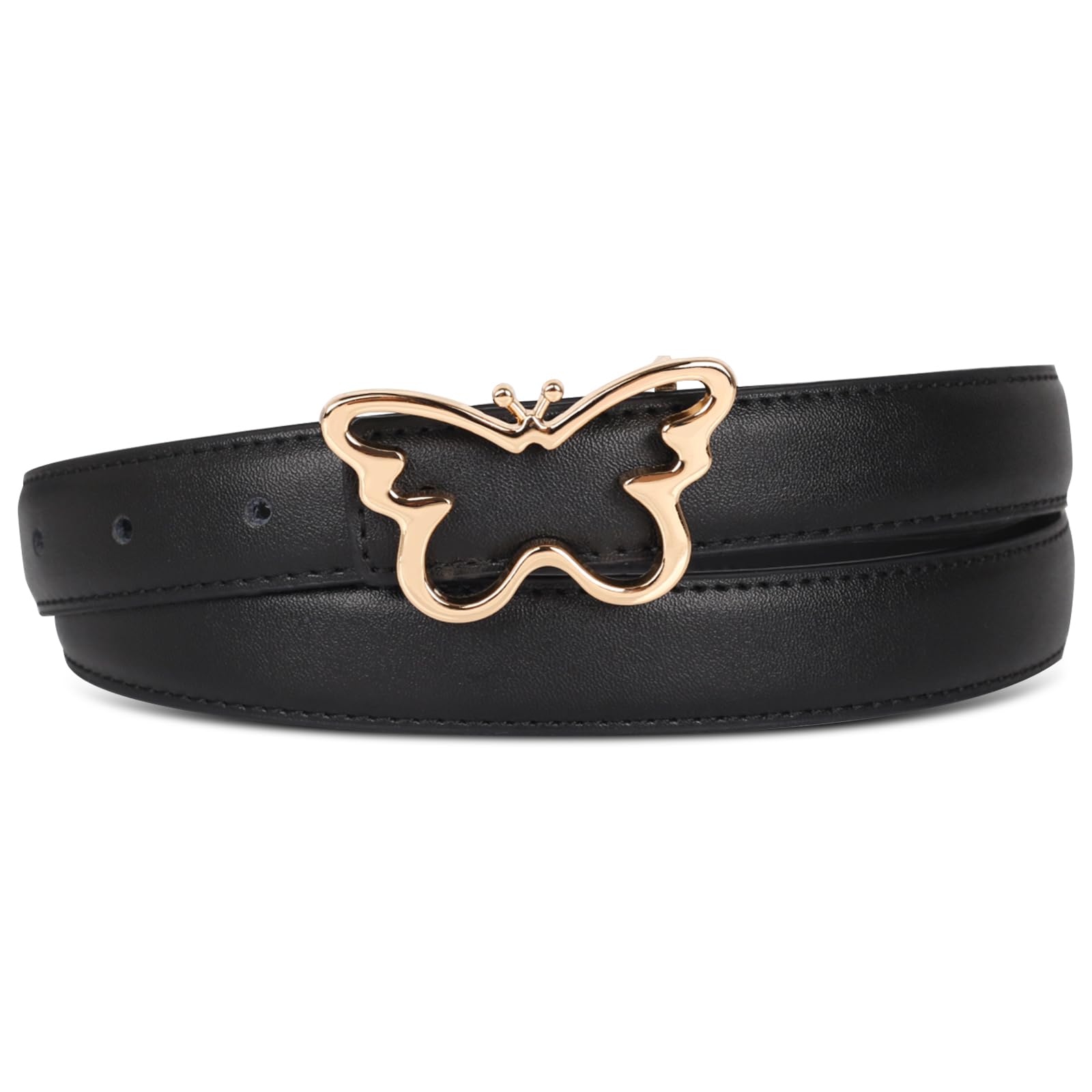 Women's Leather Belt with Buckle - Ideal for Dresses, Jeans, and Coats