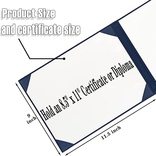 Miniatura 2 de Happy Secret Cubierta para diploma de 8.5 x 11 pulgadas, soporte para certificado de graduación, cubiertas de certificado de cuero liso (verde