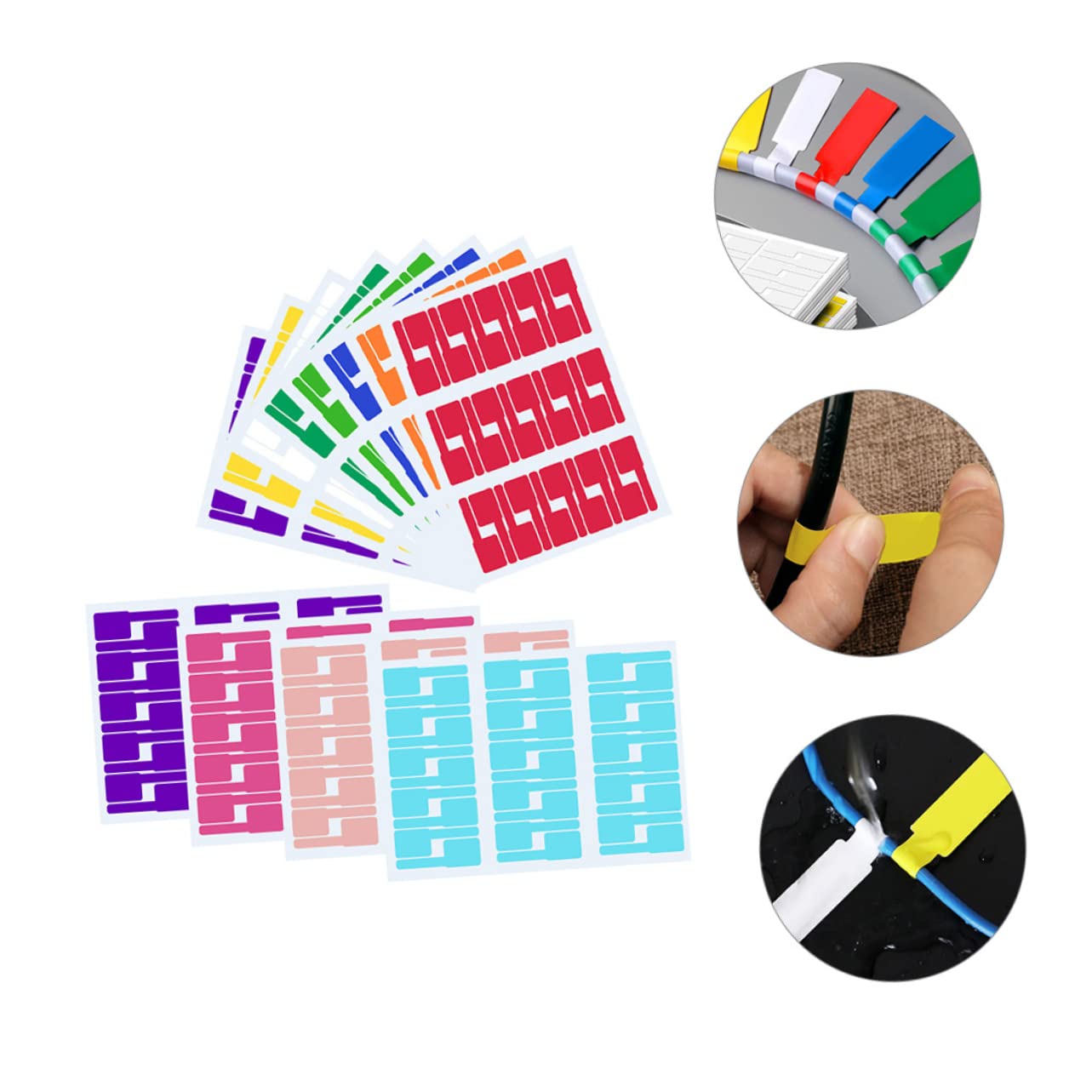 Housoutil 3 Set Di Etichette Per Cavi Etichette Per Cavi Per Elettronici Autoadesive Organizzano E Identificano I Per Uso Domestico Ufficio Auto 12 Fogli * 3
