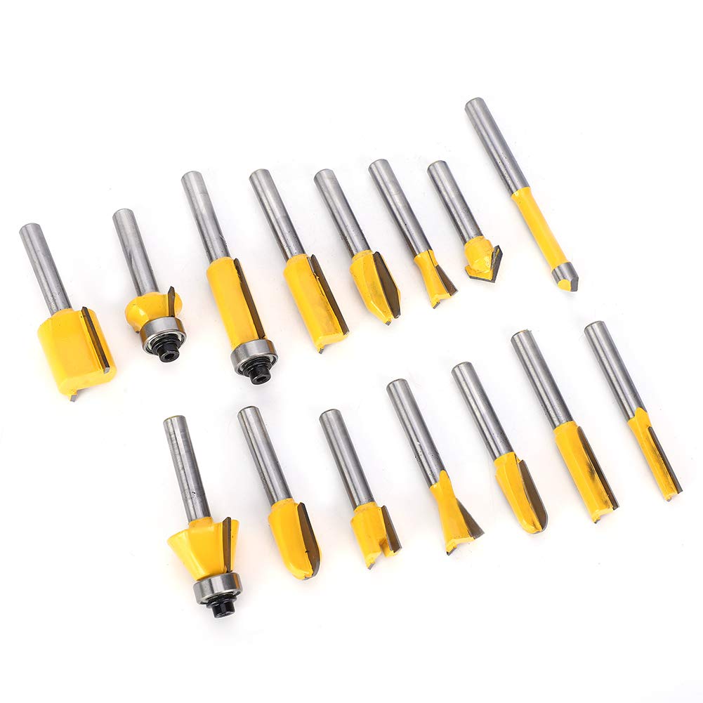 GOTOTOP Set di 24 frese per fresatura con codolo 1/4", per falegnameria, accessori per tavole di fiori, legno duro, legno tenero