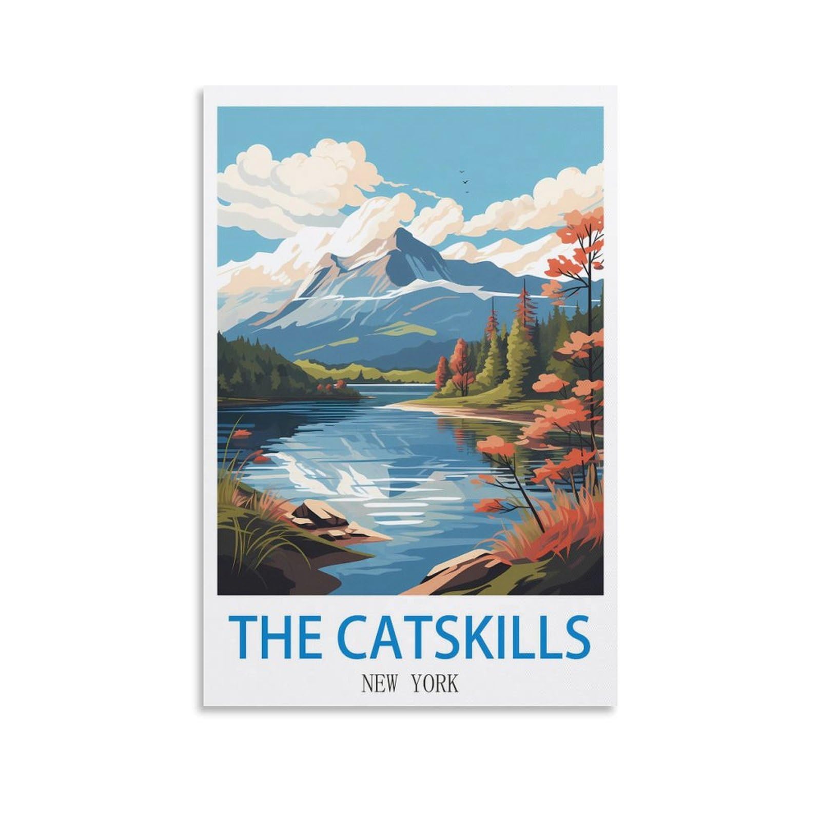 EZMLFA 5D Diamond Painting Kits for Adults,The Catskills New Yorks,DIY Full Round Drill Diamond Dot Gem Art Kits for Adults,Crafts for Decor 30x40cm