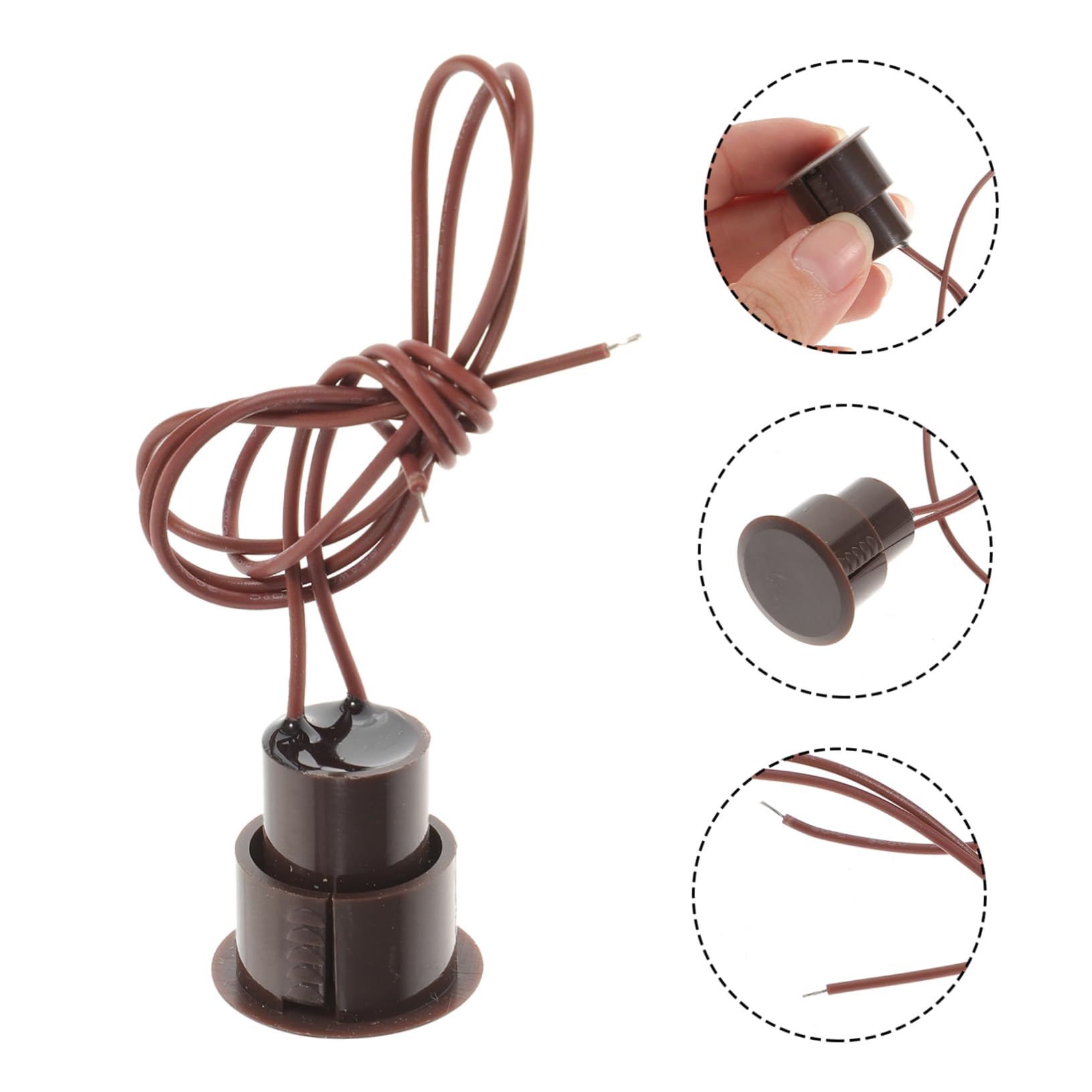 Sensore Contatto Magnetico Nc per Porta e Finestra, 5 Pezzi | Plastica Nera, Installazione Semplice, Uso Rapido, Set da 5, Formato Contatto Allarme per Sistemi di Sicurezza Domestica