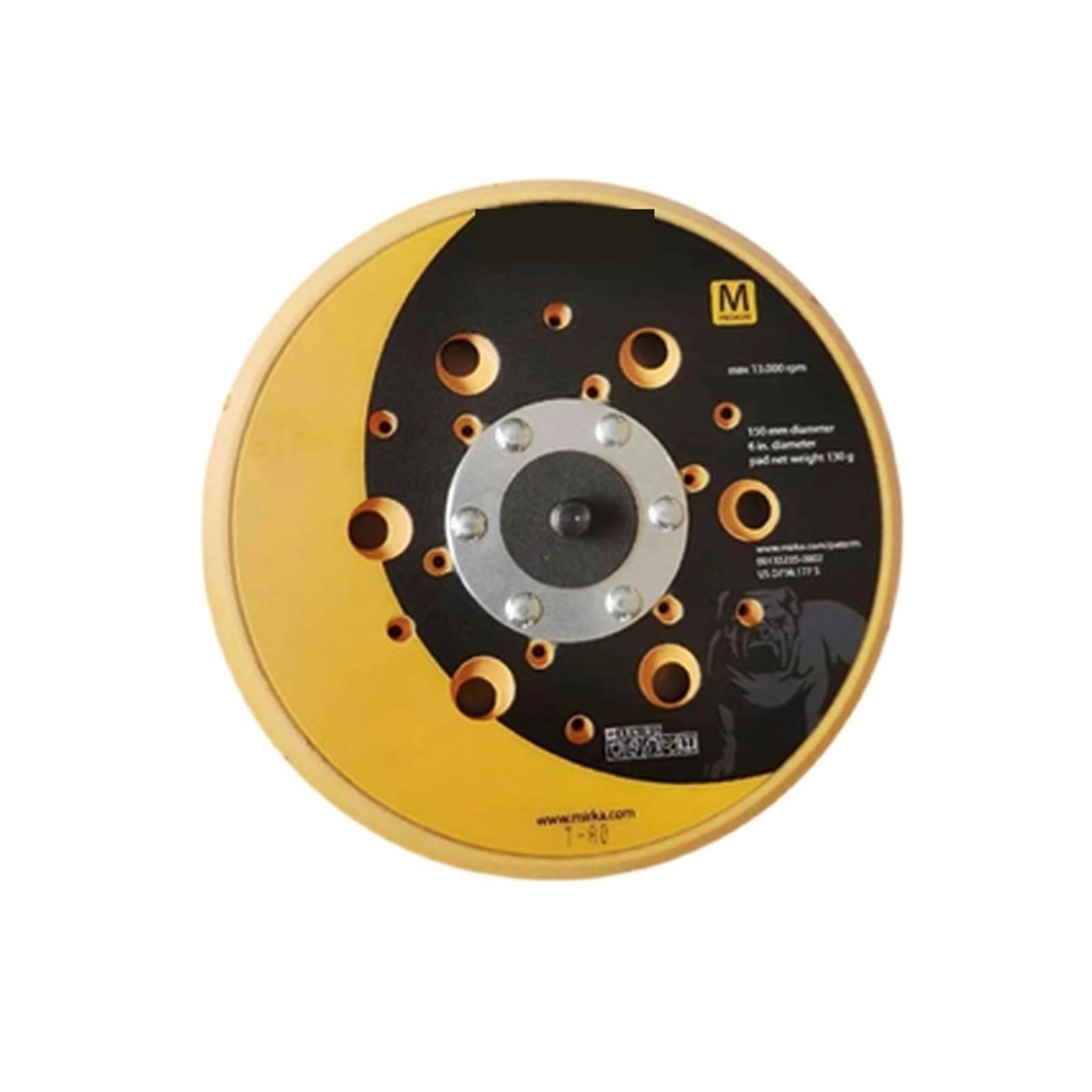 JVDDI 6 Inch Dry Grinding Machine Motor Pneumatic Grinding Card Vacuum Dry Grinding Head Putty Grinding(Sander Tray)