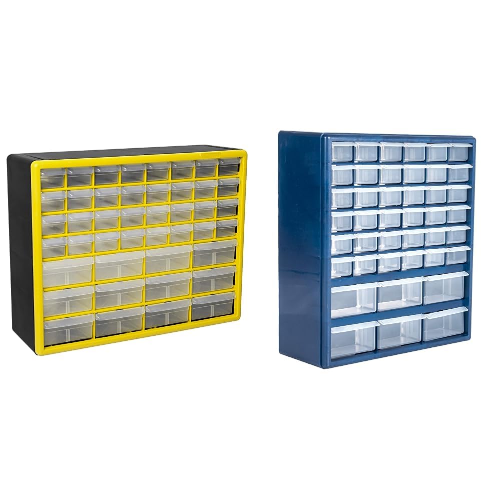 Photo 1 of **ONLY THE ONE ON THE LEFT**  Akro-Mils 10144, 44 Drawer Plastic Parts Storage Hardware and Craft Cabinet, 20-Inch W x 6-Inch D & Plastic Storage Drawers – 42 Compartment Organizer – Desktop or Wall Mount Container for Hardware 44 Drawer+ Storage Drawers 