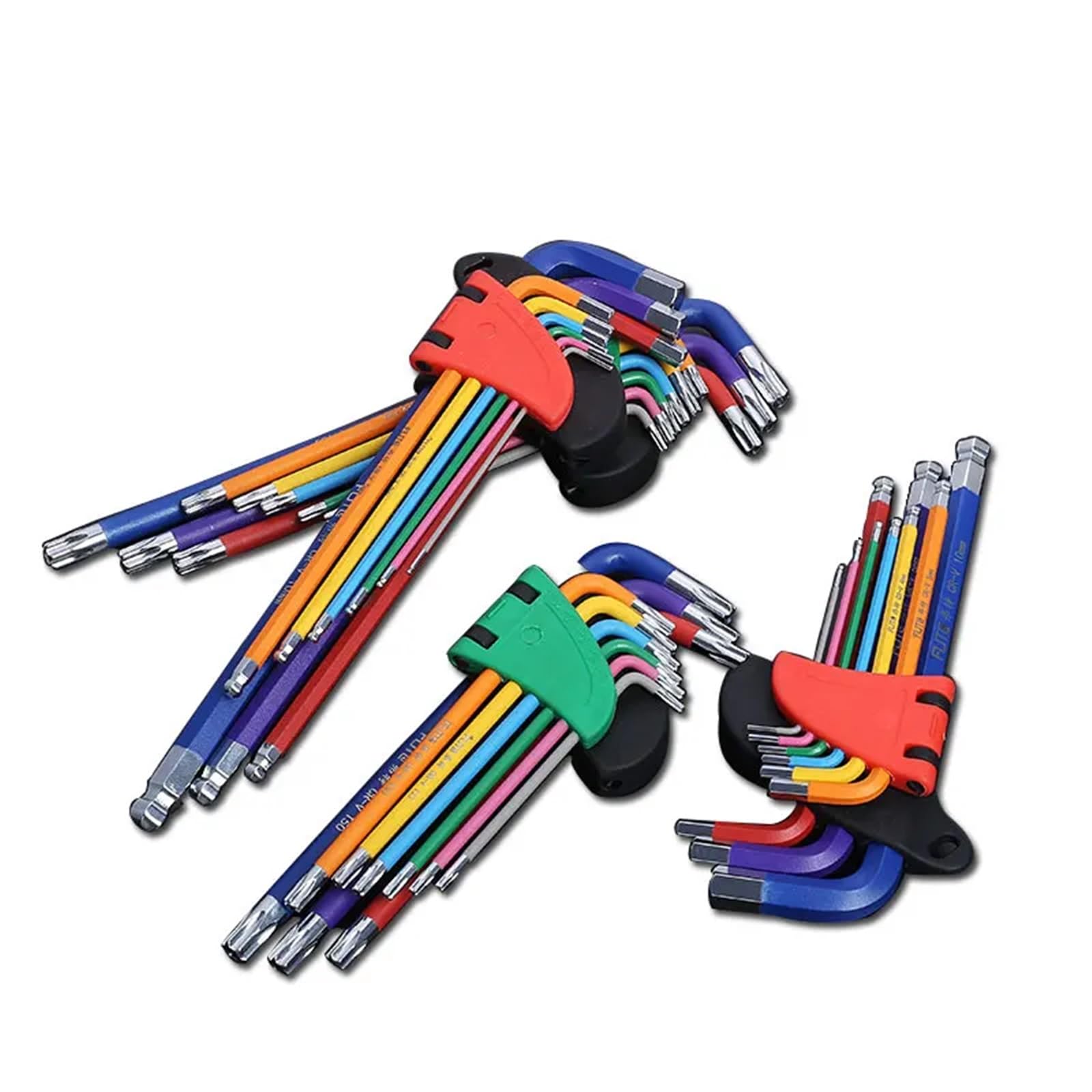 Generico set brugole Set di chiavi a scatola Torx Star Key Cacciavite Chiavi a brugola con estremità sferica Strumento L Tipo 9Pc Coppia a bussola metriche lunghe(HEX KEY SET LONG)
