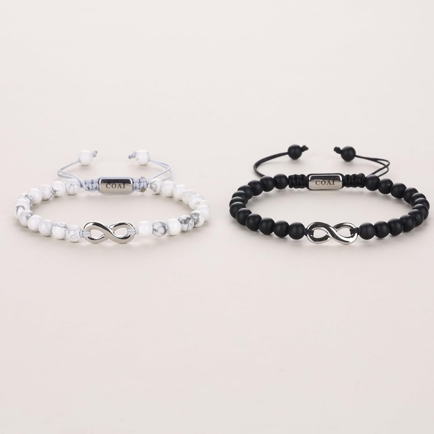 COAI His and Hers Bracelets, Stone Beaded Infinity Bracelets for Couples - Image 4