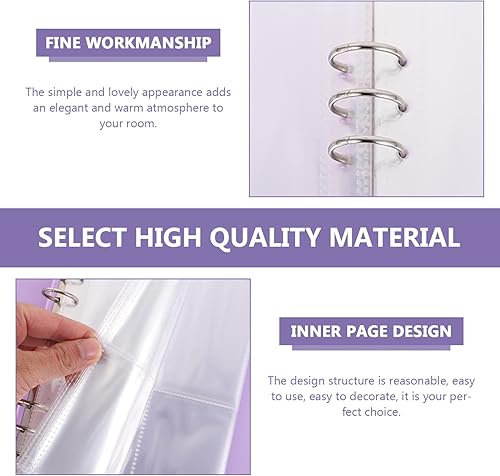 Miniatura 7 de EXCEART Bookshelf Photo Albums Plastic Cover Photo Album 20 Sheets A5 Three-inch Four-Frame Inner Pages Book Picture Album