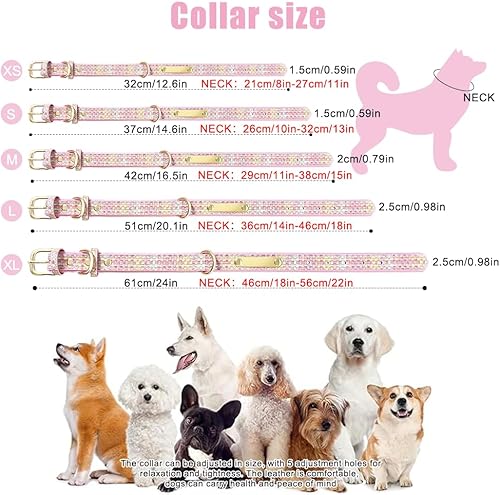 Miniatura 5 de Collar de perro personalizado, nombre grabado y número de teléfono, collar suave y ajustable para mascotas con neopreno acolchado para todos los