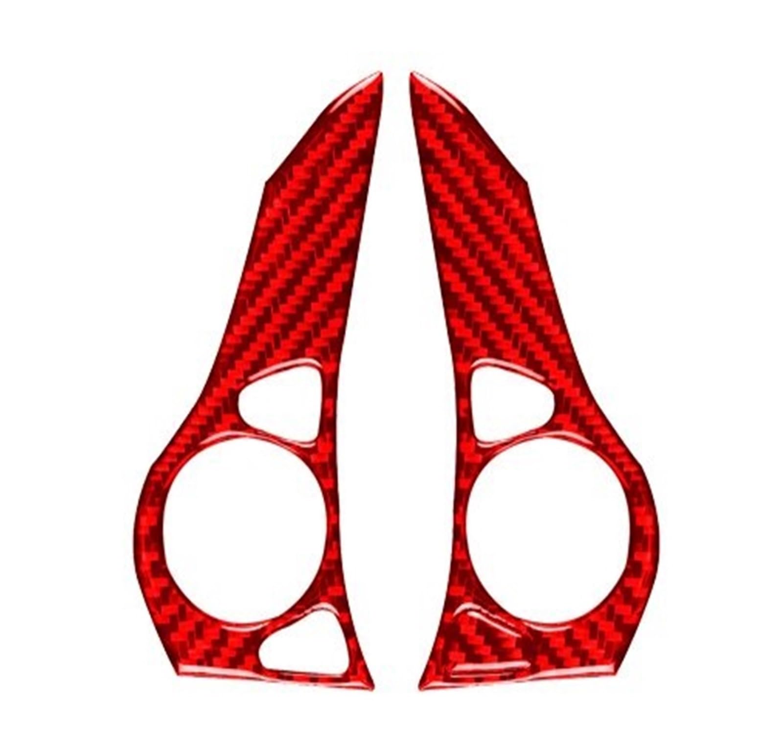 Interior Trim for 9th for Civic for Coupe Sedan 2013-2015 Steering Wheel Button Panel Trim Cover Car Interior Accessories Sticker Cover Trim Sticker(Red Carbon Fiber)