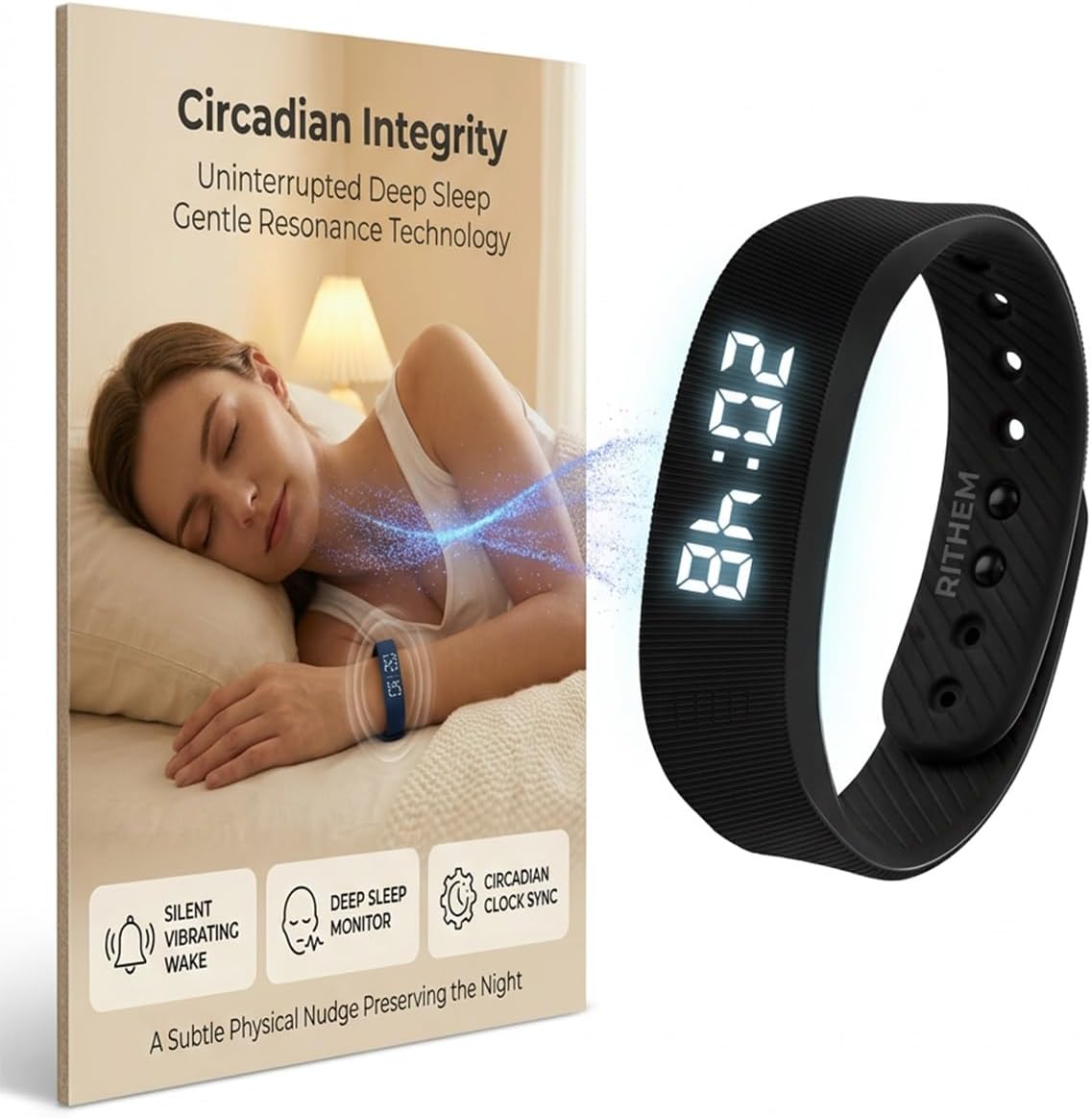Vibrating Alarm Clock for Heavy Sleepers Vibration Wristband Watch Sleeps Wrist Silent Rise Bands Sleeper Wake up Shock Wearable Wristbands Deaf Band Bracelet Partner Deep Sleep Gadgets(Black)