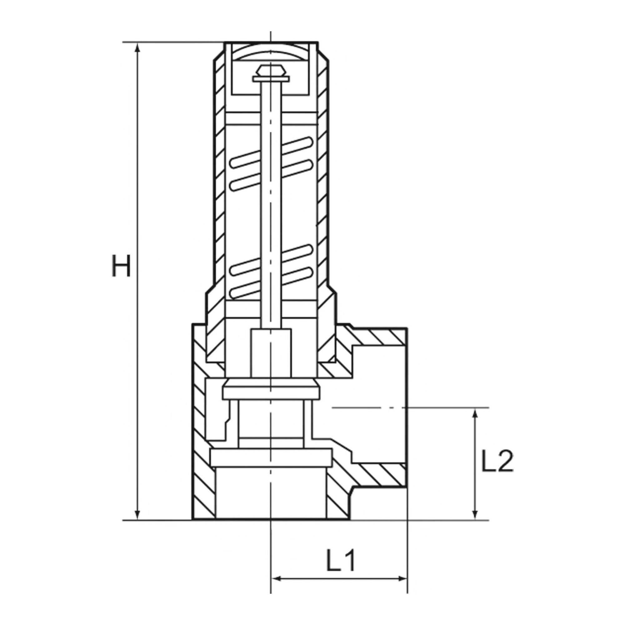 RIEGLER 105508-222.07-0,2 Eck-Sicherheitsventil, Sattdampf, G 1 1/2, Ansprechdruck 0,2 bar, 1Stk