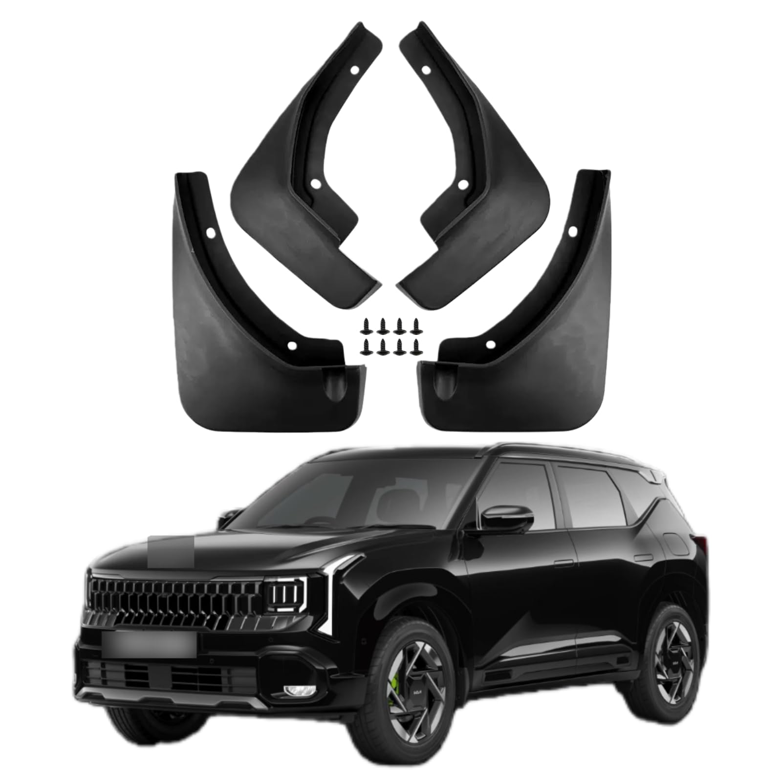 No Drill Mud Flaps Compatible with Kia Seltos 2021-2025，OEM Style Textured Black Custom Fit All Weather Exterior Accessories(4PCS)