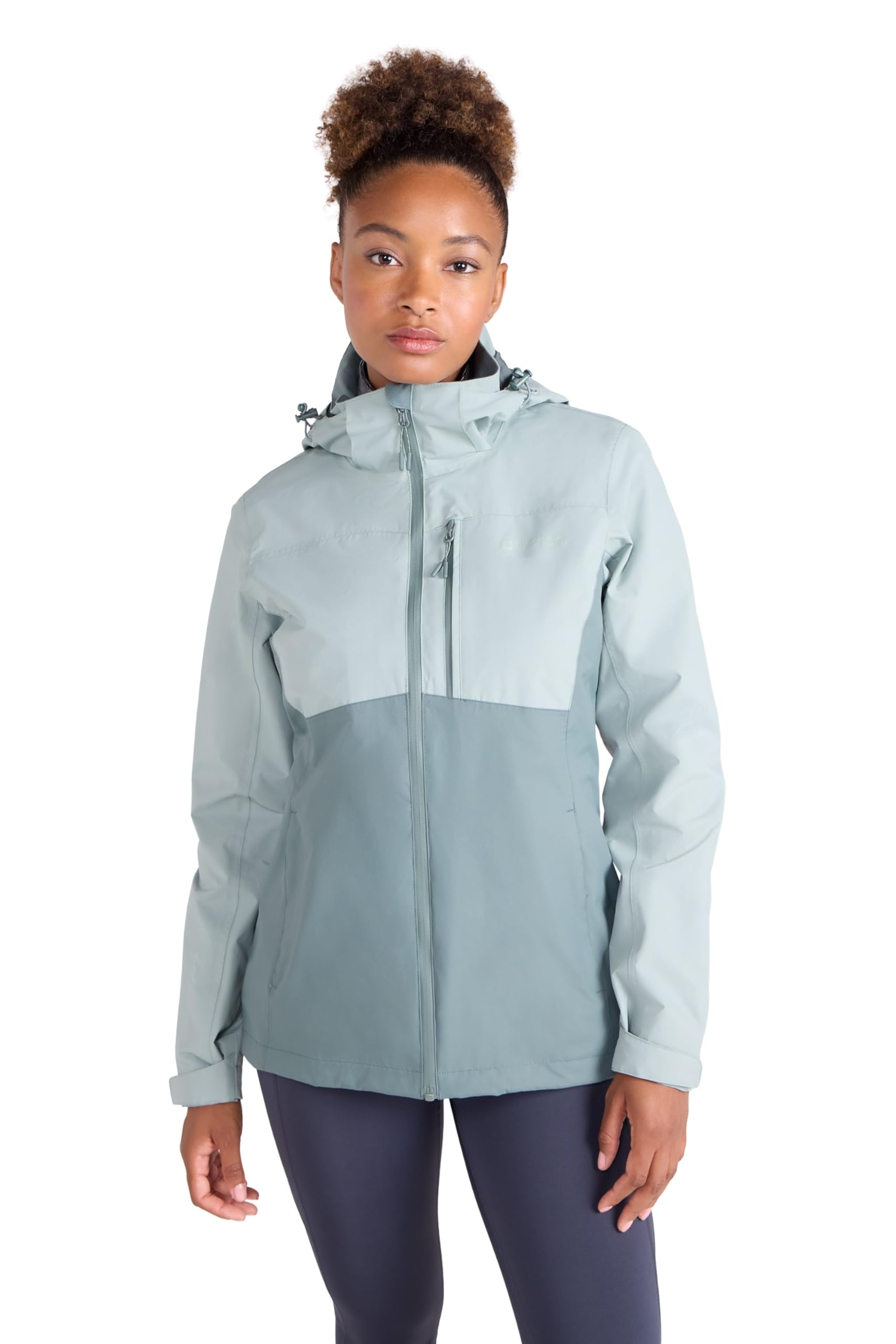 Mountain Warehouse Women's Light Khaki Rainforest Jacket -Waterproof Rain Coat With Pockets & Adjustable Hem, Mesh Lined, Packaway Hoodie - For Spring Summer & Outdoors 6