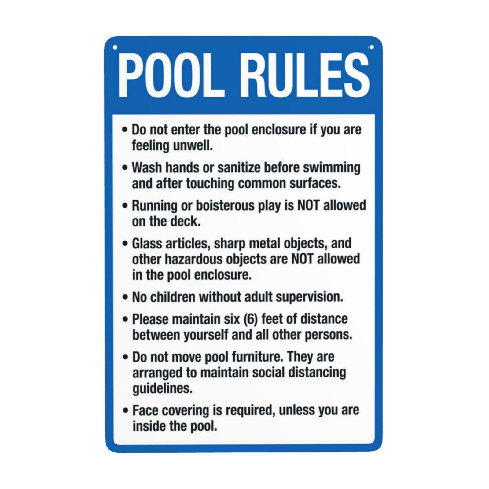 Integrated Vintage Pool Rule Sign, All-round Daily Usage Standards For Public Swimming Pool Wall Decor 8x12 Inch
