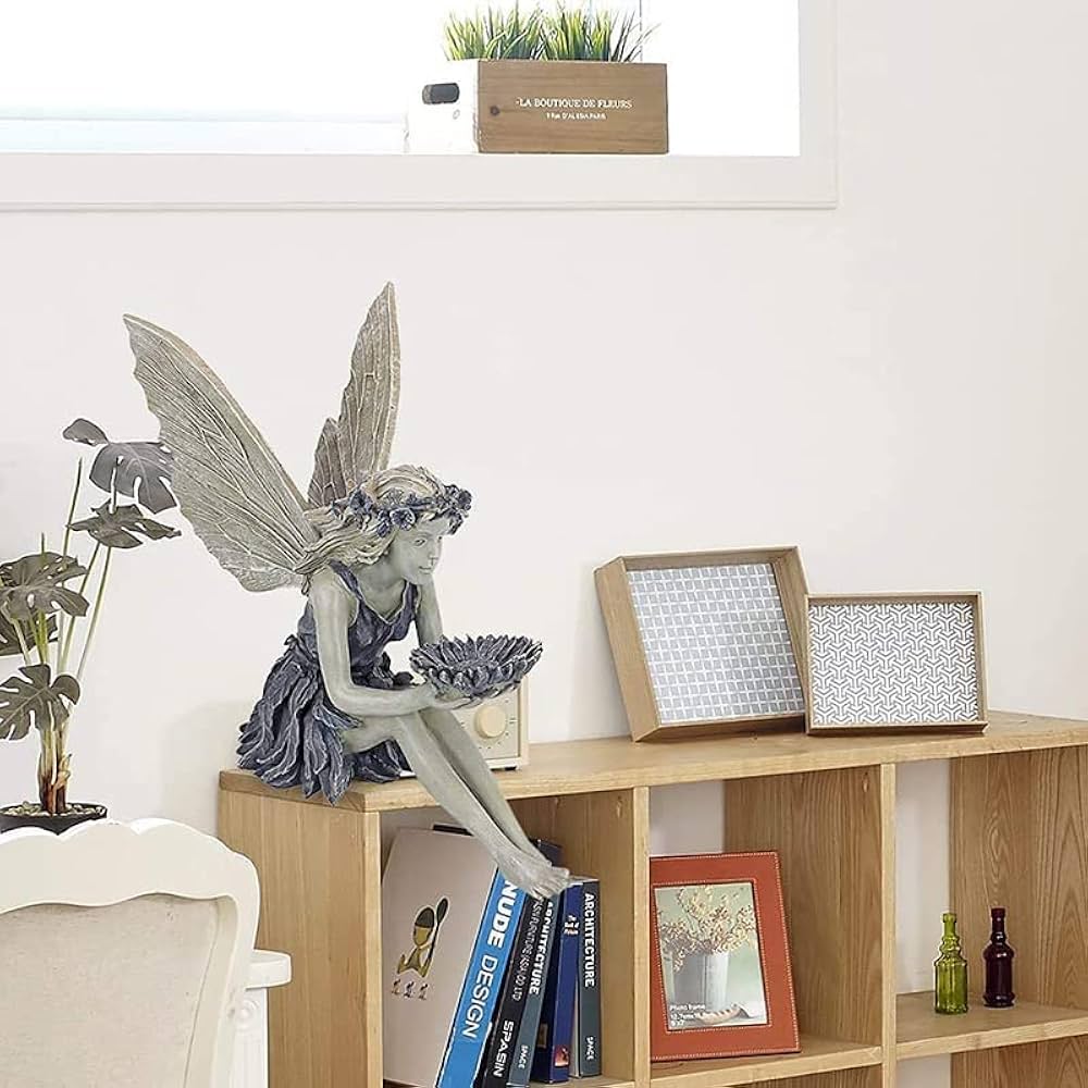 Amazon | Jinmoioy ガーデン 妖精 置物 天使 彫刻 花の妖精 庭の像