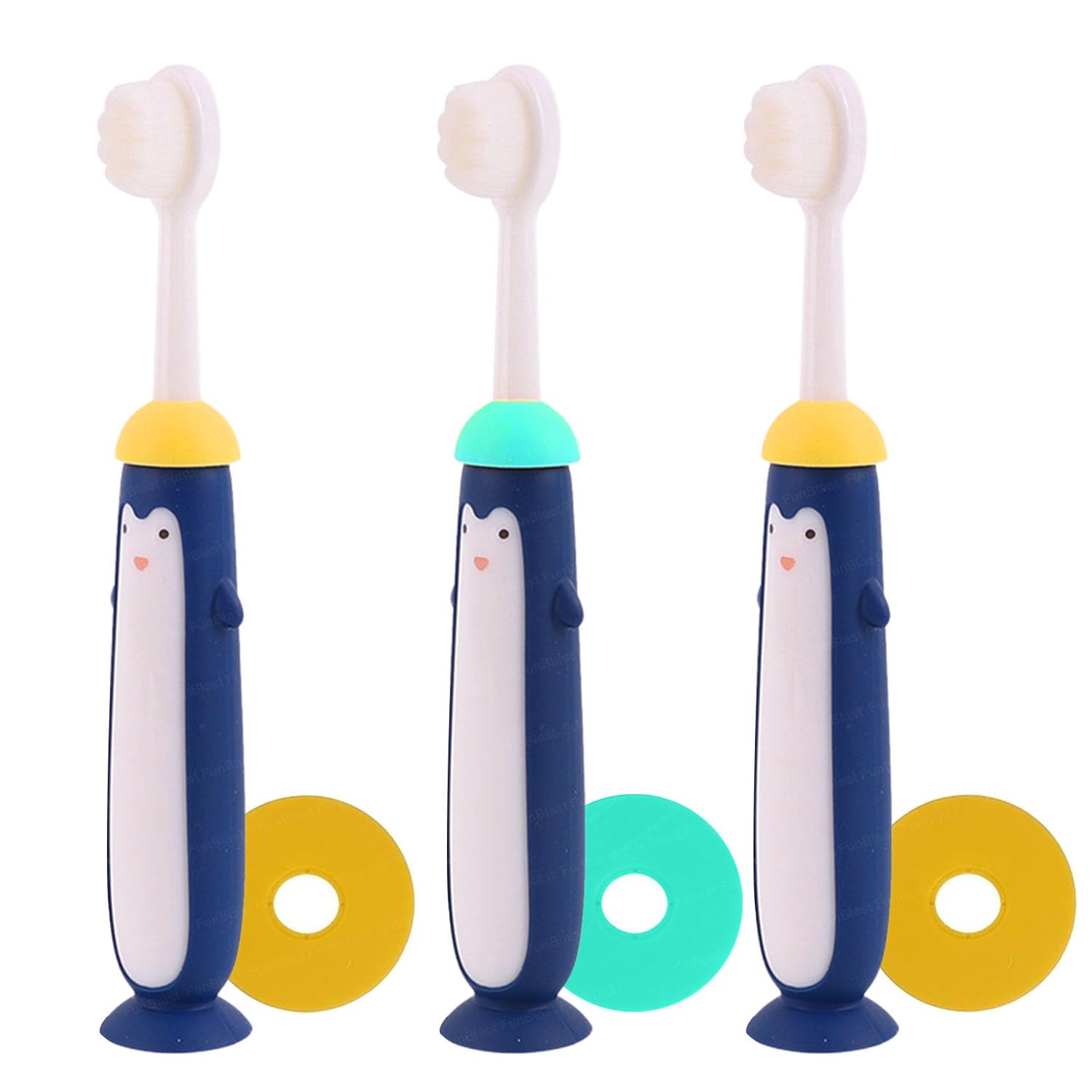 FunBlast Kids Toothbrush Pack of 3 Cute - Microfiber Soft Tooth Brush, Manual Toothbrush for Kids, Boys and Girls, Extra Soft Bristles Toothbrush for 3-6 Years old Children (Multicolor)-image-38