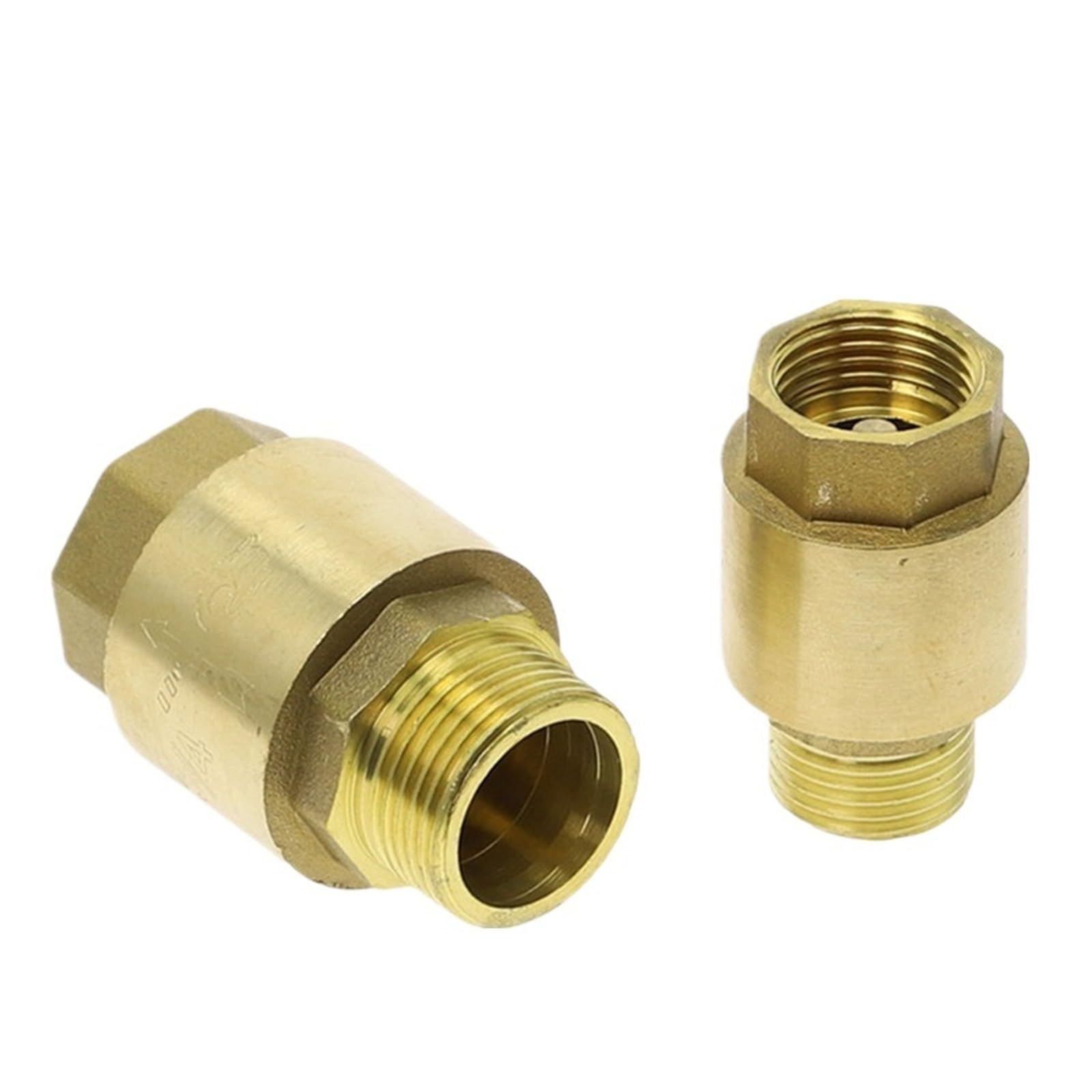 1 Pz Ottone 1/2 "3/4" 1 "Filettatura femmina X Filettatura maschio Valvola di ritegno verticale Valvola unidirezionale(Size:1/2")