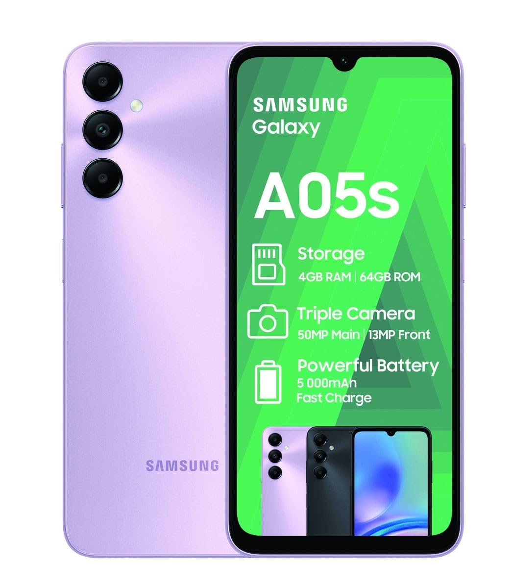 【SIMフリー】 Galaxy A05s SM-A057F 本体 動作確認済み SAMSUNG A05s 64GB SM-A057F/DS LIGHT VIOLET LTE AFA : Amazon.co.za