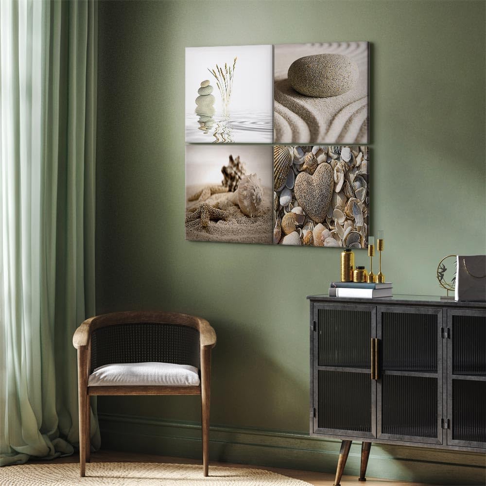 murando - Quadri Moderni per Soggiorno, Spa Zen Pietra, 80x80 cm