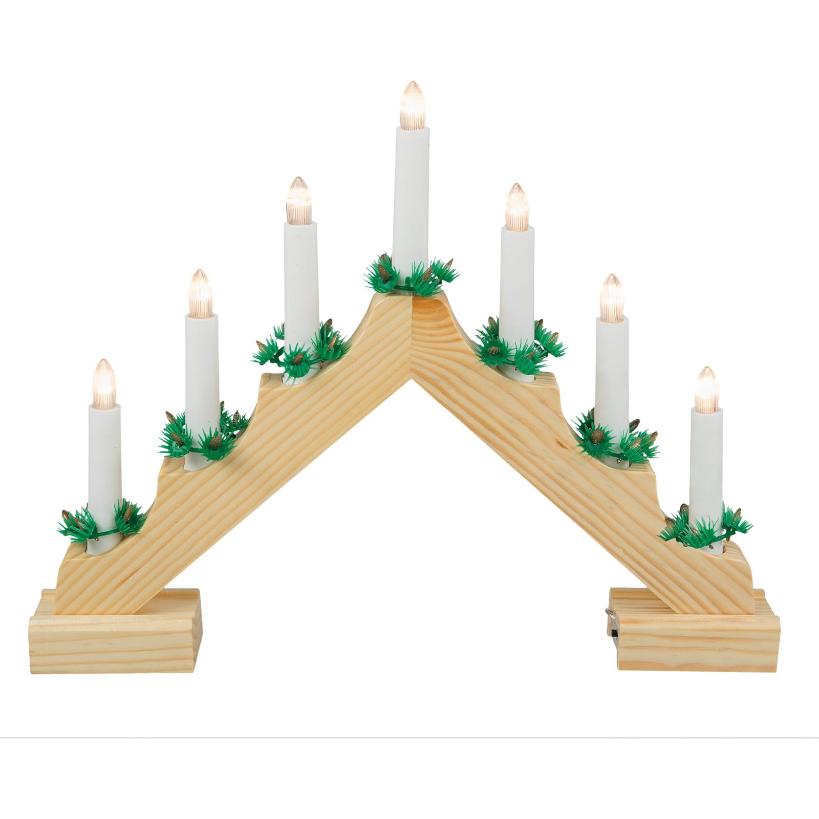 Candeliere in legno finitura foglia argento e oro. Made in Italy