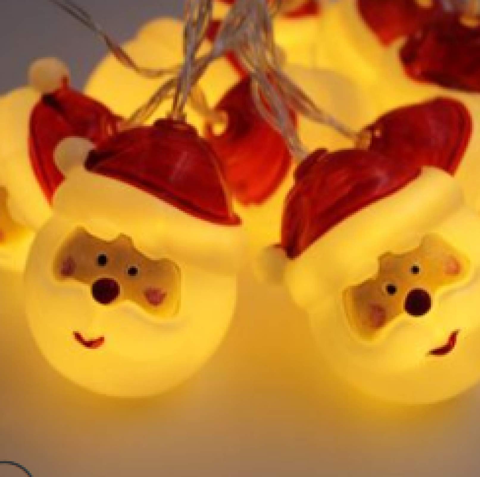 Zewnętrzny i wewnętrzny łańcuch świetlny LED, 4 metry, 20 świateł, słoneczny, Święty Mikołaj, bałwan, żelazny łoś, dzwonek, świeca, łańcuch świetlny na wakacje