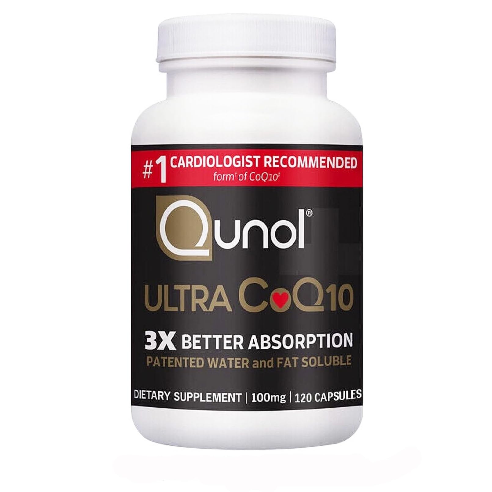 CoQ10 100mg Vitamin Supplements， 3X Better Absorption Ultra CoQ10 100mg,Antioxidant for Heart Health and Energy Production ，120 Softgels(1Pack)-L8