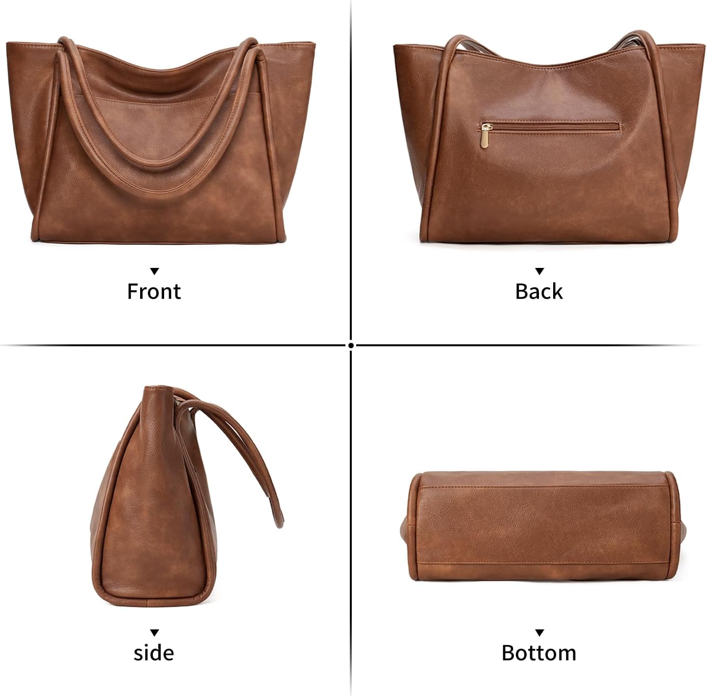 GAEKEAO Tote Bag for Women Work with Zipper Vegan Leather Ladies Travel Shoulder Bags Purses and Handbags Casual Weekender - Image 7