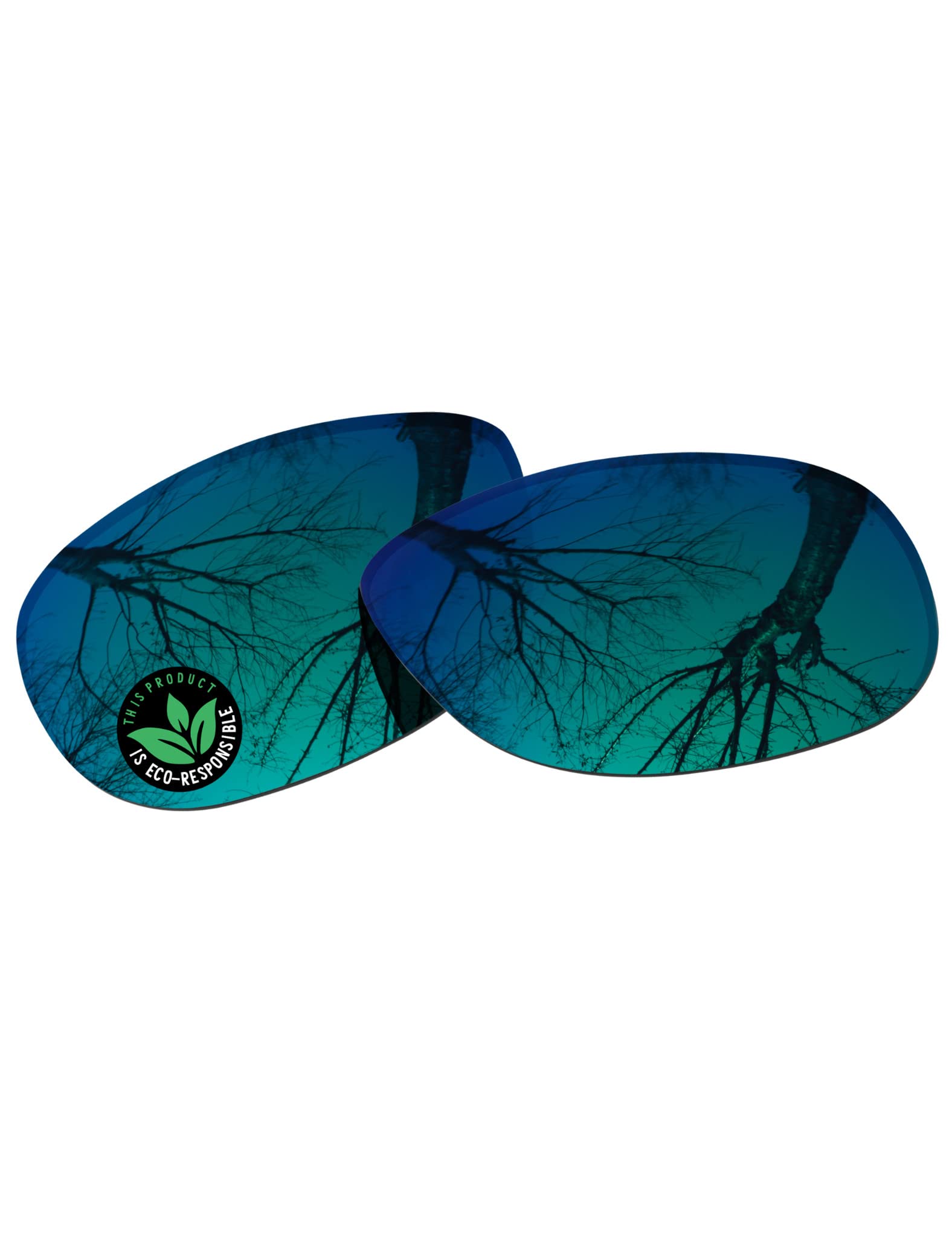 Raydi Polycarbonate Replacement Lenses for RayBan RB4147 60mm Square Sunglasses - Emerald Green Mirror - Polarized
