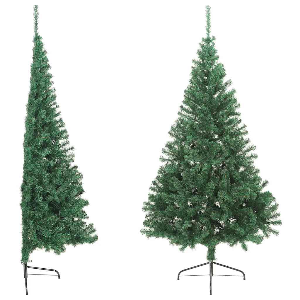 Albero di Natale Artificiale in PVC con Supporto, Semicerchio Extra Denso, Riutilizzabile, Albero di Natale a Metà, Christmas Tree, per Interni ed Esterni Riparati, Verde, 180 cm, 465 Rami
