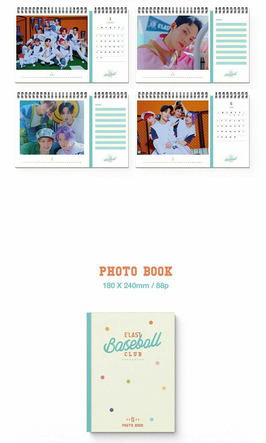 E'LAST 2022 SEASON’S GREETINGS [ BASEBALL CLUB ] ( 28p Deck Calendar+88p Photo Book+104p Diary+1ea Photo Card Set(1set 8ea)+1ea Sticker Set(1set 2ea)+1ea Post Card Set(1set 2ea) )