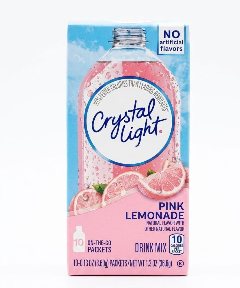 Crystal Light Pink Lemonade Drink Mix, No Artificial Flavours, 10 Calories per Packet, 10 On-The-Go Packets, BY FEBORA FOODS, 36.8g-image-36