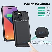Vista 4 de Funda de batería para iPhone 14 Pro Max, 14 Plus y 13 Pro Max, funda de carga inteligente recargable real de 8600 mAh, batería protectora portátil