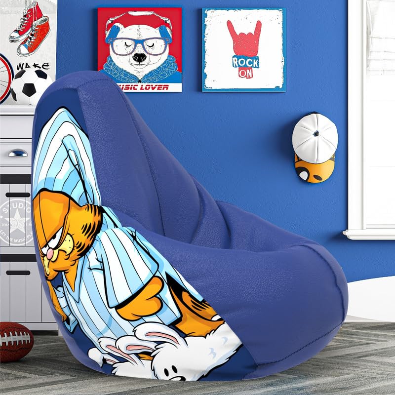 Biggie Bean Bag with Beans Filled 6XL- Official: Garfield Bean Bags - Max User Height : 6-6.5 Ft. - Weight : 99-110 Kgs(Model: Garfield_ARTWORK-2b - Blue)-picture-27