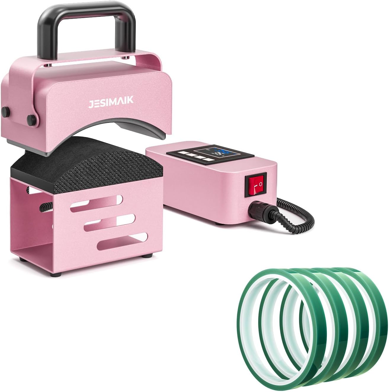 Pear Powder Hat Press Machine with 4 Rolls 10mm x33m(108ft) Heat Tape for Sublimation Pear Powder Hat Press Machine with 4 Rolls 10mm x33m(108ft) Heat Tape for Sublimation